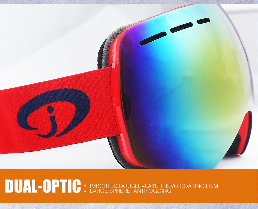 Frameless Double-Layer Anti-Fog Ski Goggles for Myopia - Windproof & Snowproof Spherical Design