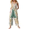 Women's Casual Jumpsuit Sleeveless Christmas Printed Cotton Jumpsuit