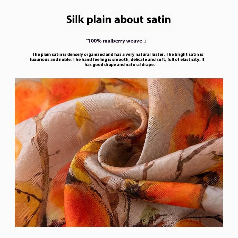 High-end Women's New 100 Mulberry Silk Scarf Shawl Cheongsam 170 * 55cm