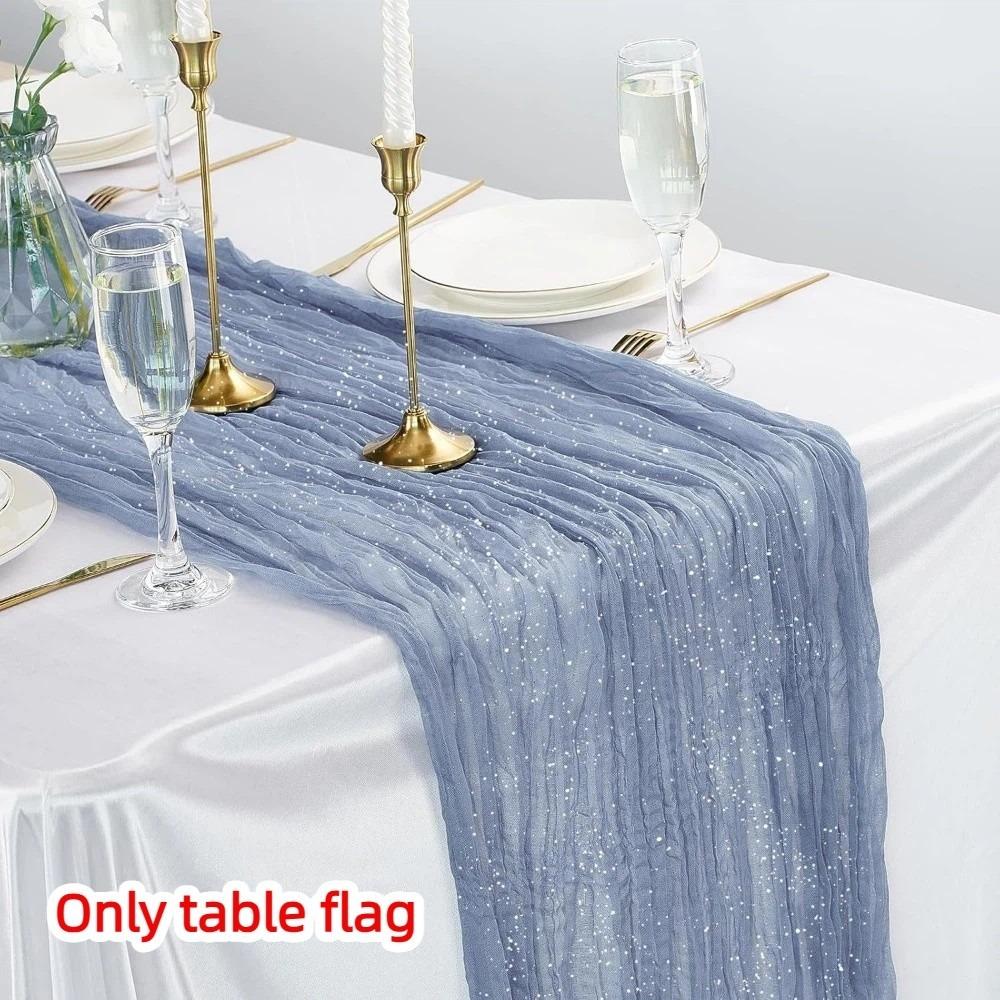 Semi-Sheer Cheese Cloth Table Runner Multicolor Shimmer Wedding Table Runner Fine Flash Country Wedding Decoration Wedding Decor