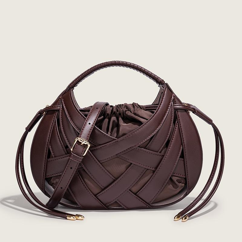 

Fashion Woven hollow Women Handbags Luxury Designer Ladies Shoulder Messenger Bag small totes tassel lady Composite bag burgundy