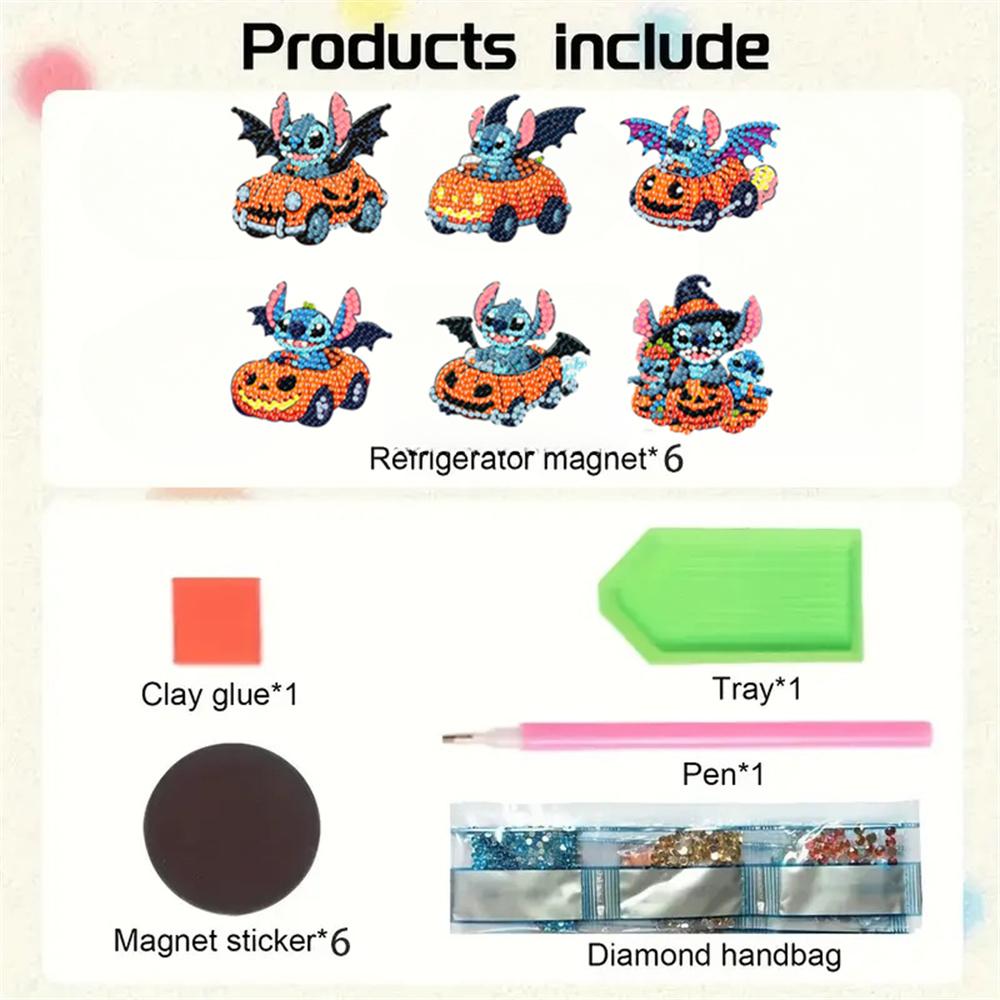 6pcs/Set Racing Series Diamond Painting Magnets for Refrigerator Diamond Art Fridge Magnets for Adults Diamond Art Refrigerator Magnets Kits