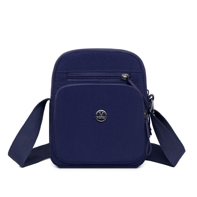 Lightweight Women's Shoulder Bag Solid Collor Mobile Phone Bag Waterproof Nylon Small Square Bag