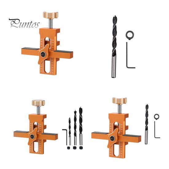 Adjustable Cabinet Door Assembly Tool with Drill Bit Set Portable Cabinet Door Installation Positioner Woodworking Tool