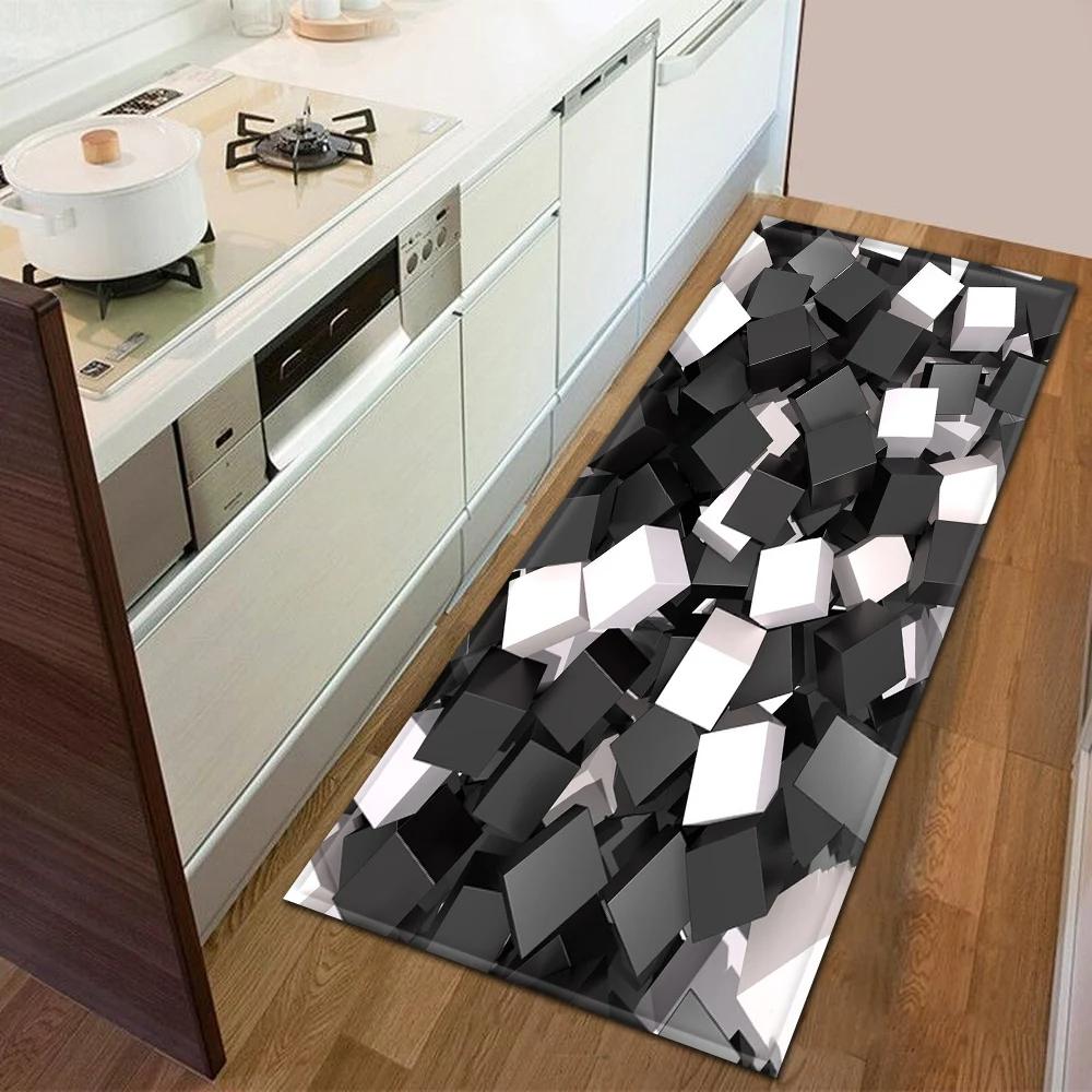Modern Kitchen Doormat Decoration Bedroom Carpet Bathroom Anti-Slip Floor Home Balcony Hallway Long Rug Bedside Living Room Mat