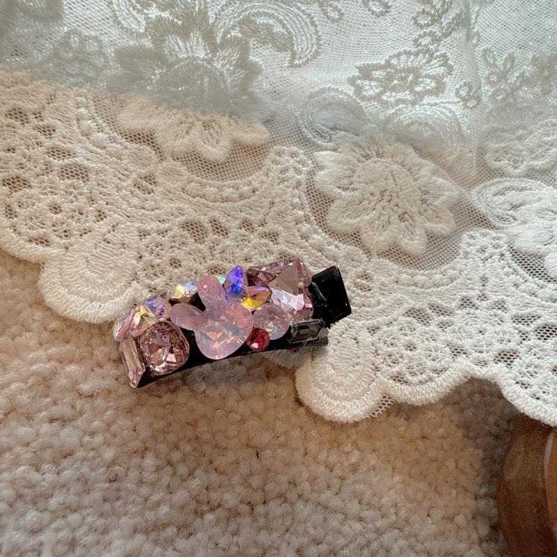 Mini Hairpin, Exquisite and Cute Rabbit, Multi-Color Sparkling Rhinestone Side Hairpin, Girlie Heart, Ins-Style Hairpin