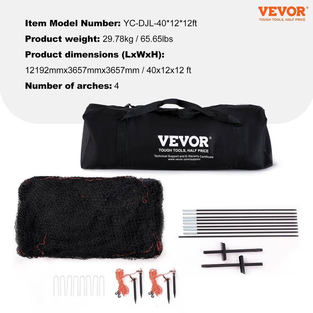 Baseball Batting Cage, Softball and Baseball Batting Cage Net and Frame, Practice Portable Cage Net with Carry Bag, Heavy Duty Enclosed Pitching Cage,