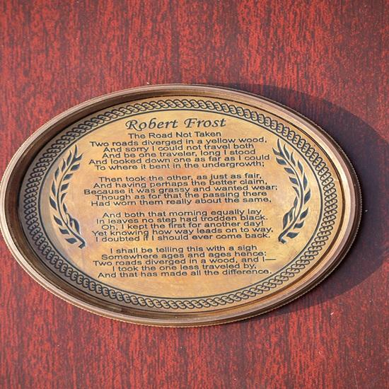 5.08 cm Customized Poem Compass, Robert Frost Poem Compass Christmas Gift, Graduation Gift, Gift for Him and Her