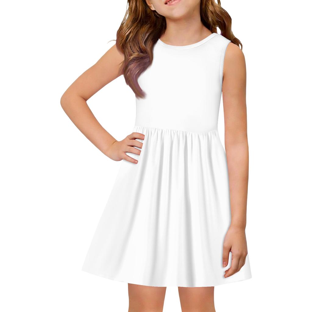 Girls' Summer Princess Dress - A-Line Vest Splice Dress