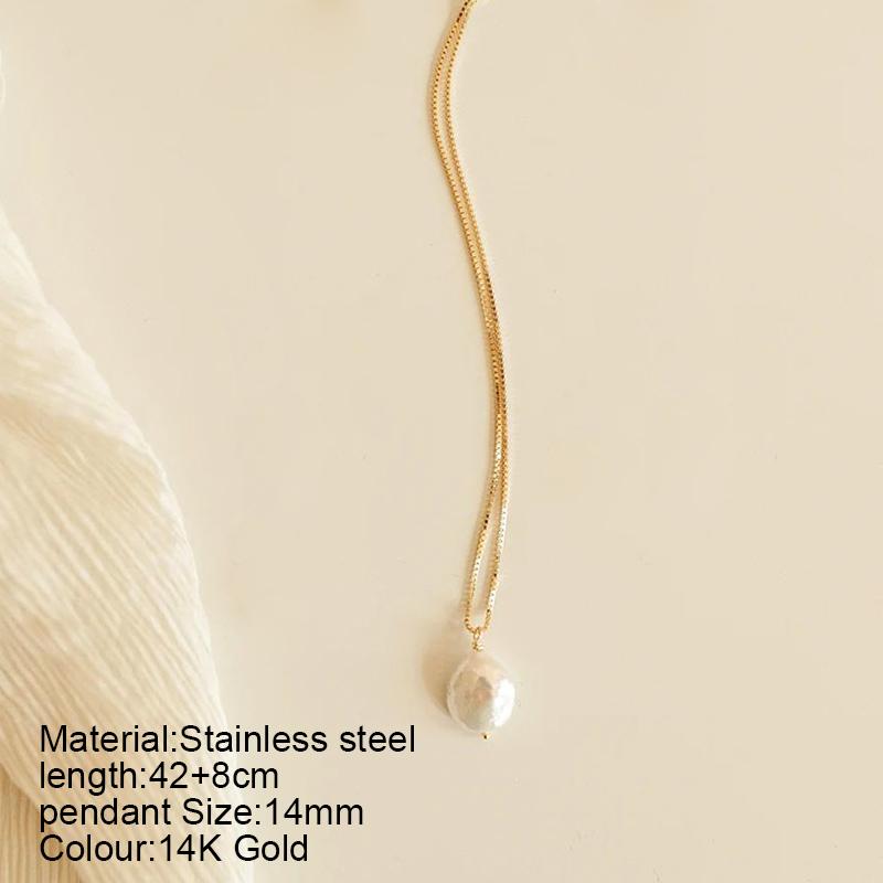 Hot natural freshwater Pearls pendant Choker Necklaces Zircon 316 l stainless steel Gold Color charms Necklace Female Party2025