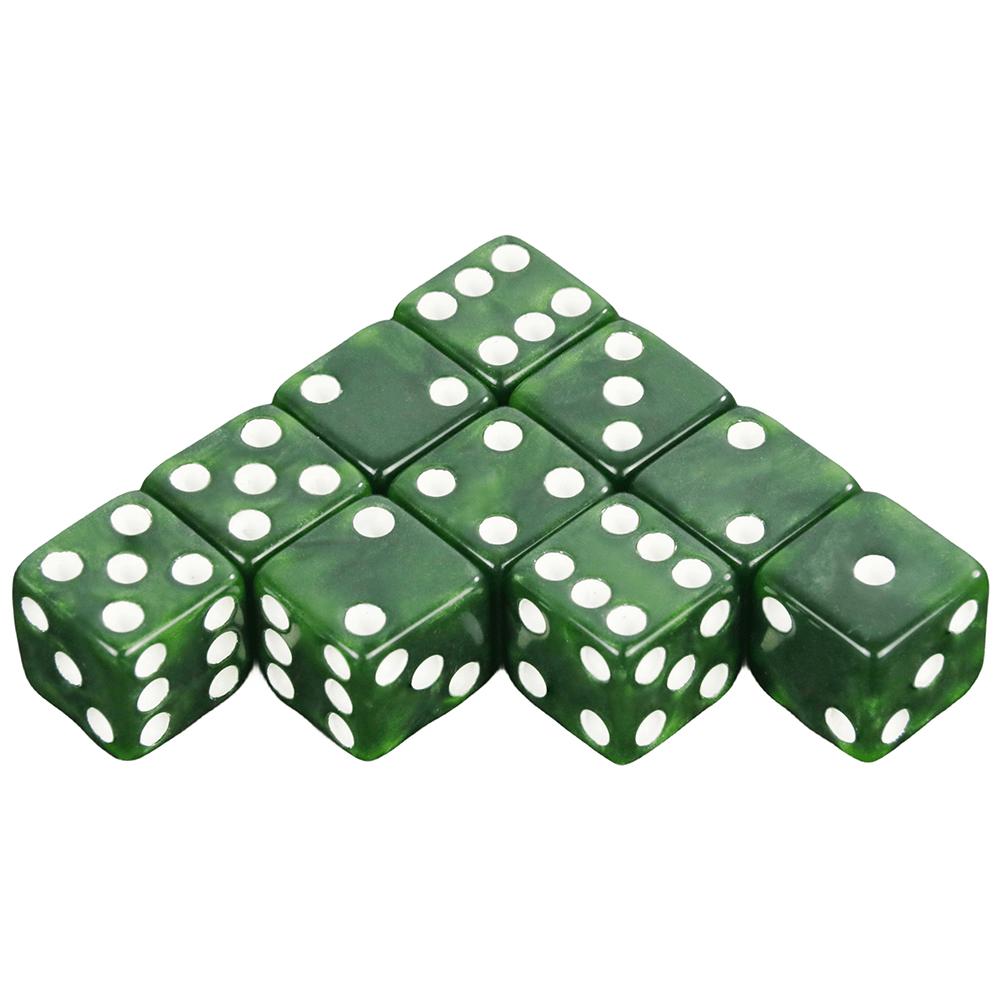 

12 мм D6 кубики, 10 шт. Міні кубики для карткових ігор, розваг, азартних ігор green