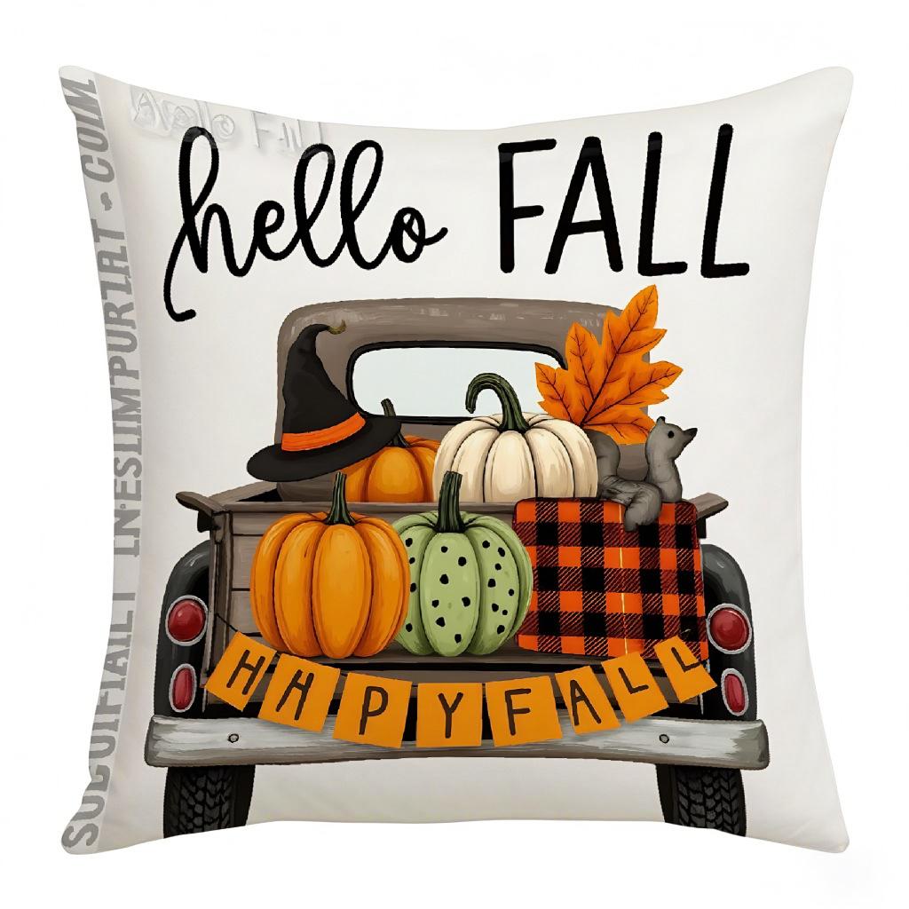 

Thanksgiving Digital Letter Printed Harvest Festival Atmosphere Pillow Decoration Living Room Home Pillow Cushion Cover 45 * 45 (excluding core)