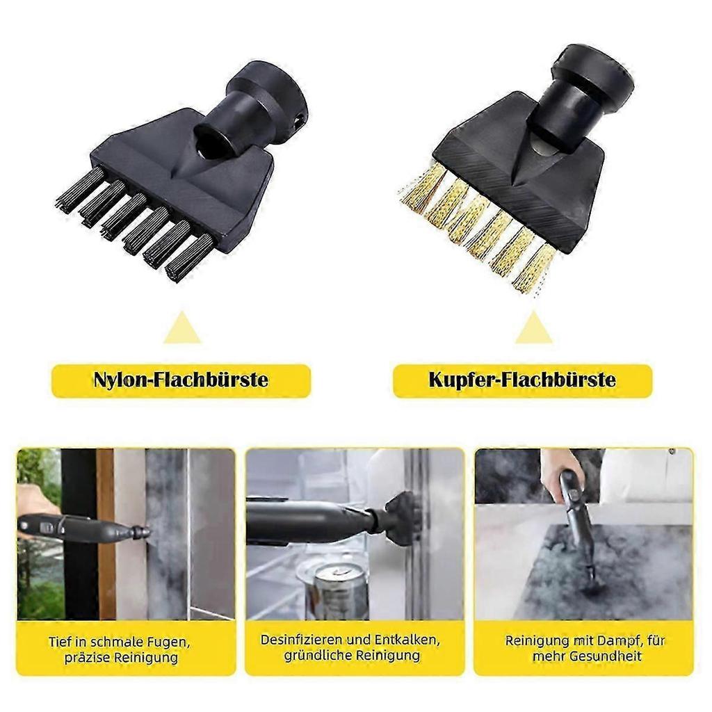 10-Piece Accessory Set for Karcher Steam Cleaners SC1, SC2, SC3, SC4, SC5 - Includes Nozzles, Brushe