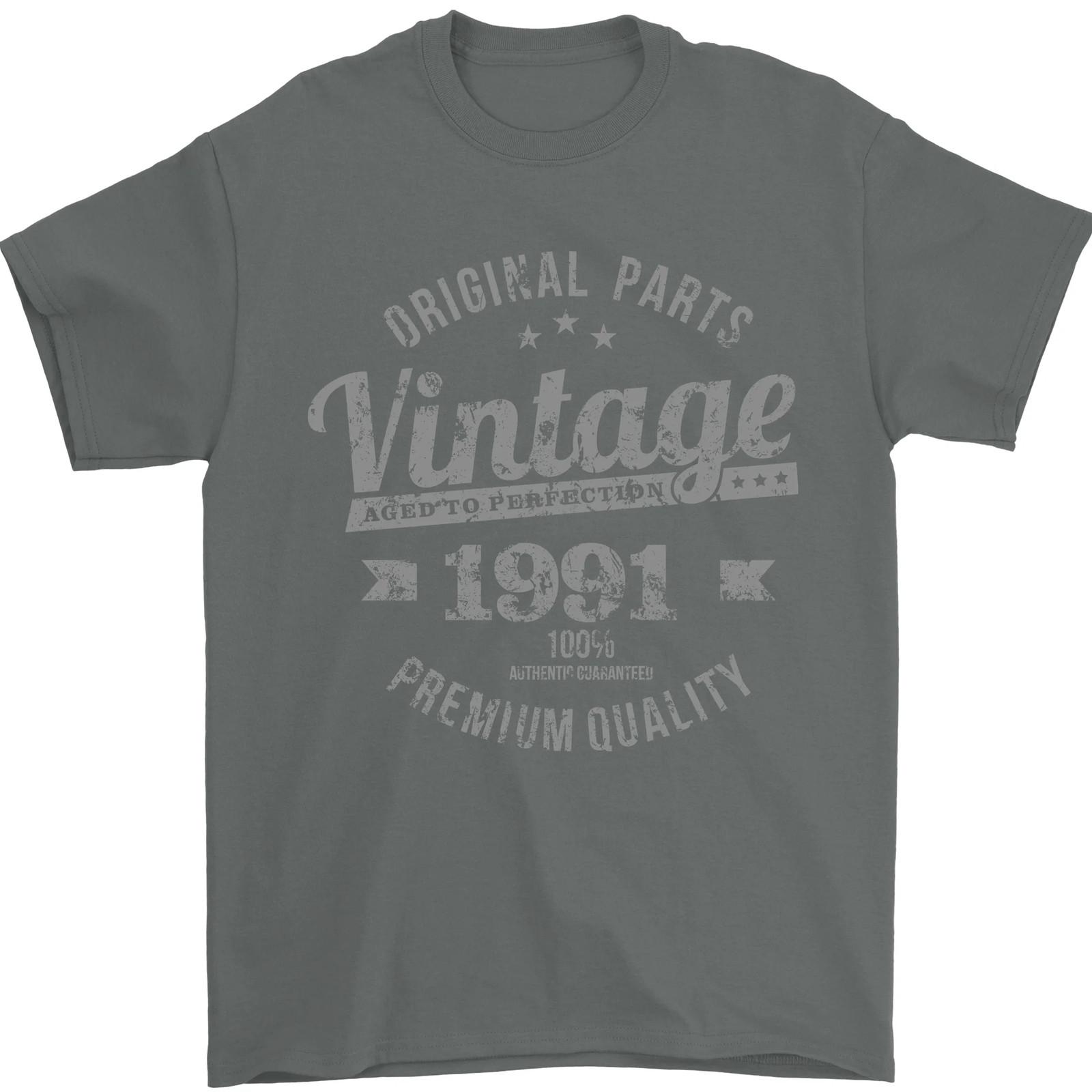 Vintage Year 35th Birthday 1991 Mens T-Shirt 100% Cotton M