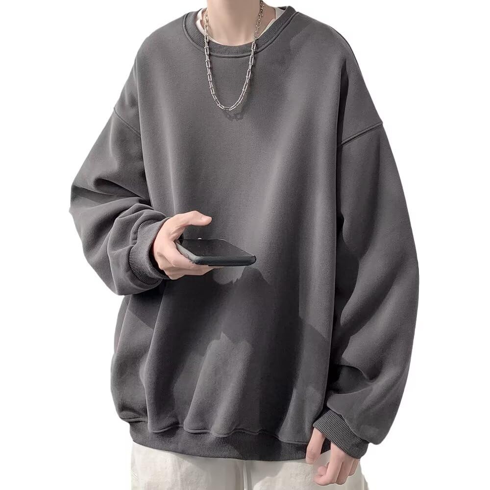 

Fuyumoe Plus Size Long Spring Loose Big Solid Winter Size Men s Sweatshirt, Sleeve, Clothes, Casual, Oversized, Fit, Silhouette, Color, Spring,