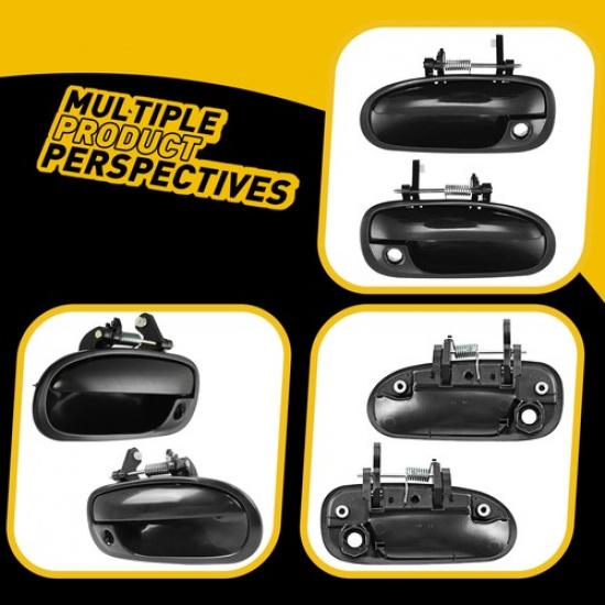 Exterior Door Handle Set For 96-2000 Honda Civic Primed Plastic Front Left Right