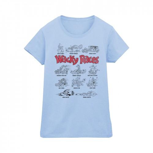 Wacky Races Womens/Ladies Car Lineup Cotton T-Shirt
