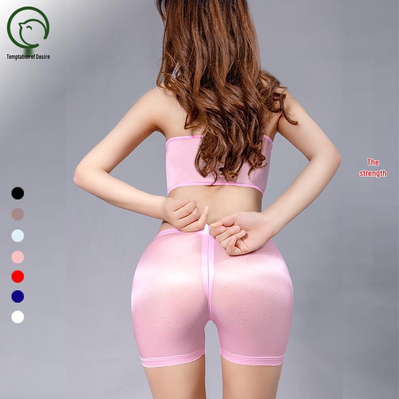 Lust's Temptation See-Through High Elastic Zipper Lingerie Shorts