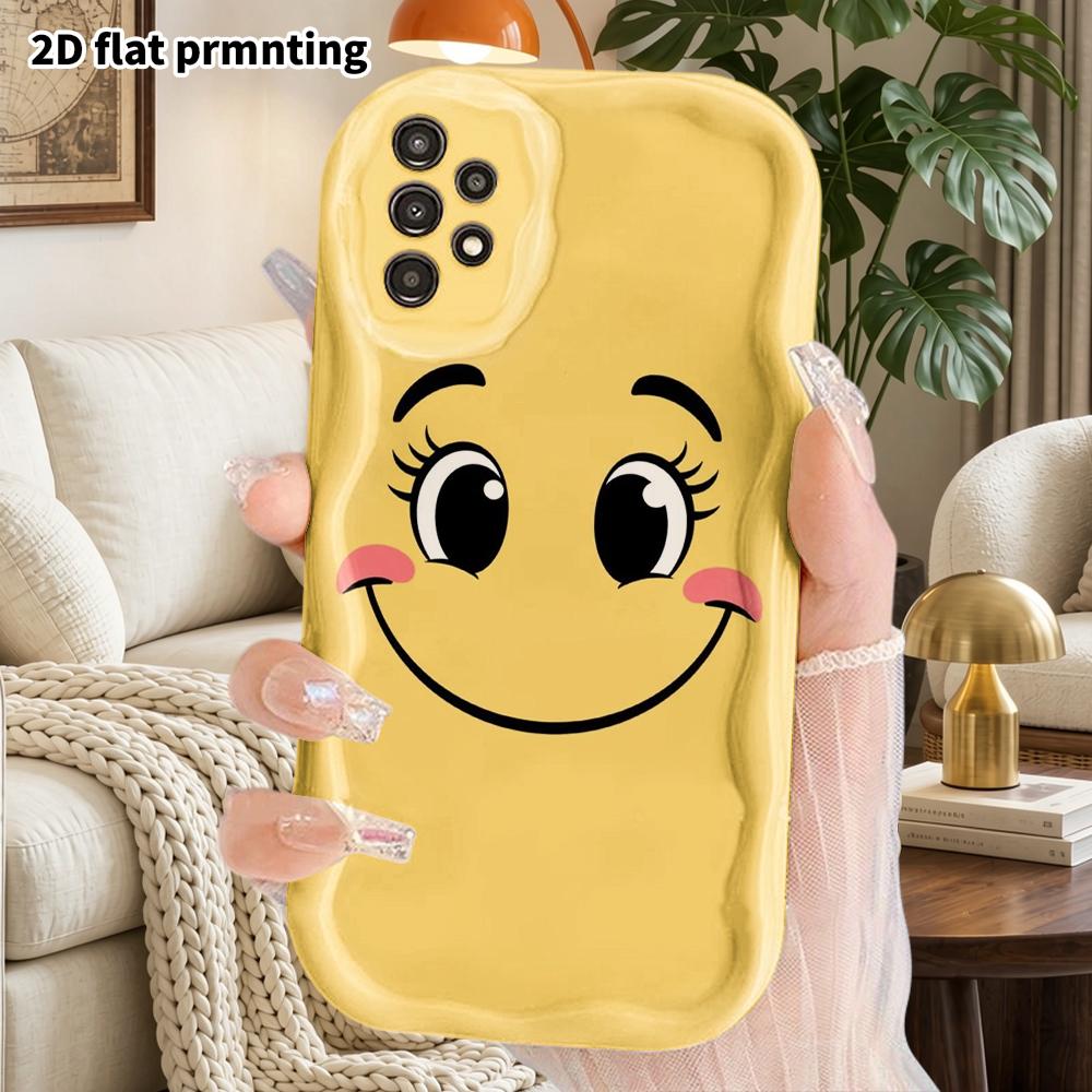 Phone Case: 2D Flat Samsung Galaxy A34 A35 M05 M06 S20 S22 S21 FE Plus 5G Protective Case, Couple Style, Smiling Blush Face, Christmas and Halloween G