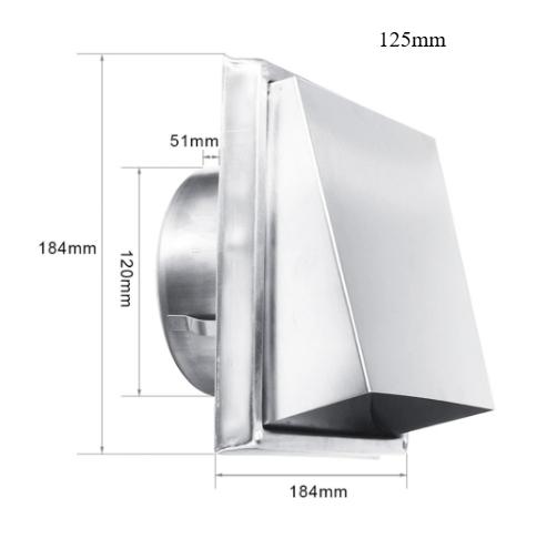 Wall Air Vent Outlet 304 Stainless Steel Metal Cover Exhaust Grille 125mm/150mm Adjustable Air Valve For Bathroom Kitchen Office
