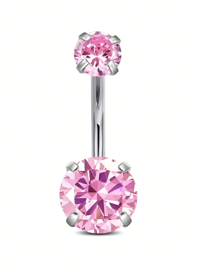 6pcs/set Pink Y2K Sexy Lady Belly Ring Cute Butterfly Heart-Shaped Inlaid Stainless Steel Navel Piercing Zircon Body for Wedding