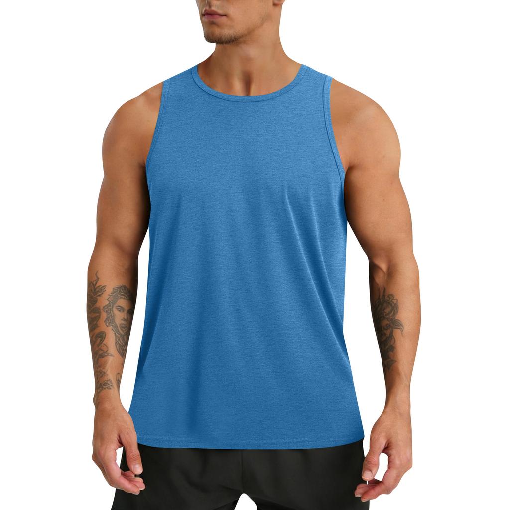 Men's Round Neck Sleeveless Top Men's Fitness Quick-Drying Sports Vest