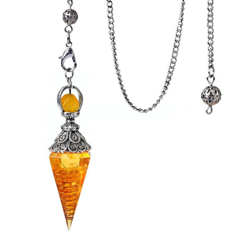 

Бронзовая смола Кристалл Шестиугольная пирамида Подвеска Ожерелье Resin Hexagonal Pyramid + Double Bead Chain