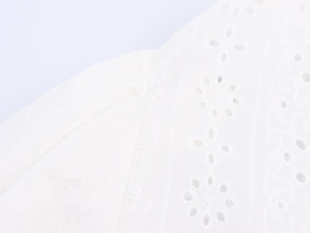 European and American style, new women's clothing, foreign style, bubble sleeve hollow embroidered shirt 8741229