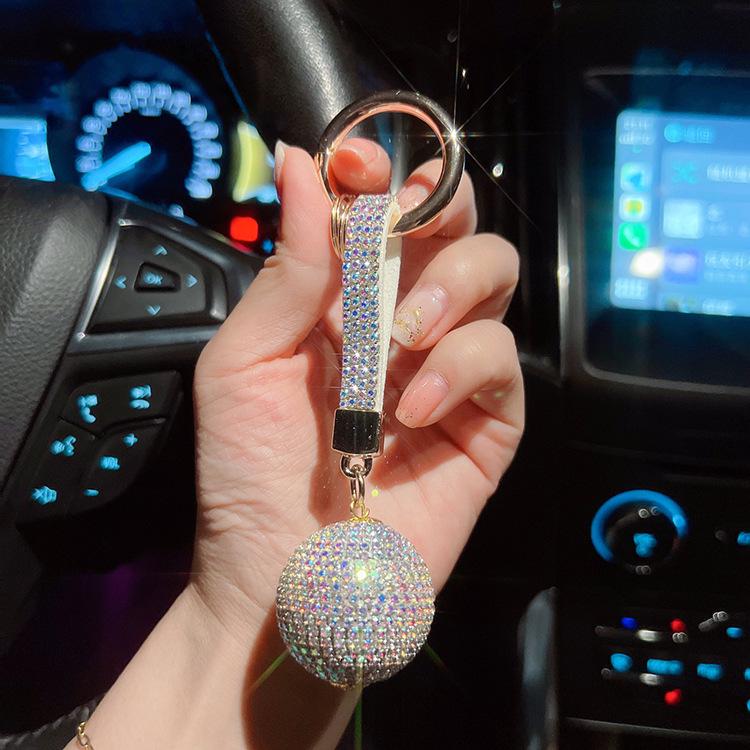 Elegant Handmade Diamond Keychain: Stylish Women's Car Accessory & Pendant
