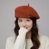 Korean Style Large Head Hat for Women in Autumn and Winter Warm and Fashionable Versatile Wool Beret Korean Style Face Showing Little Painter Hat