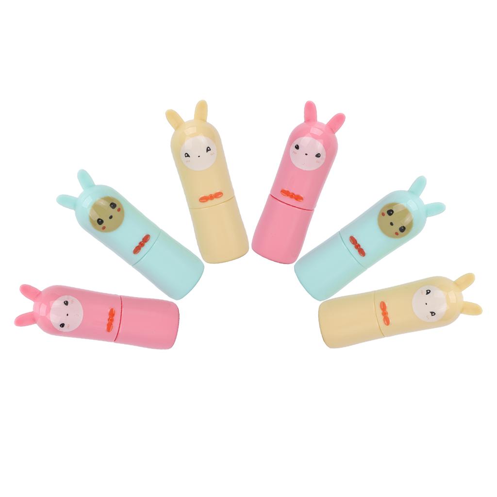 6 Pcs Lip Balm Tube Kit Empty Cartoon Animal Shape Makeup Tools for DIY Homemade Lipstick