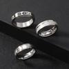 Stainless Steel Jewelry Creative Design Corroded Roman Font Star and Moon Ring Titanium Steel Ring Three-piece Set
