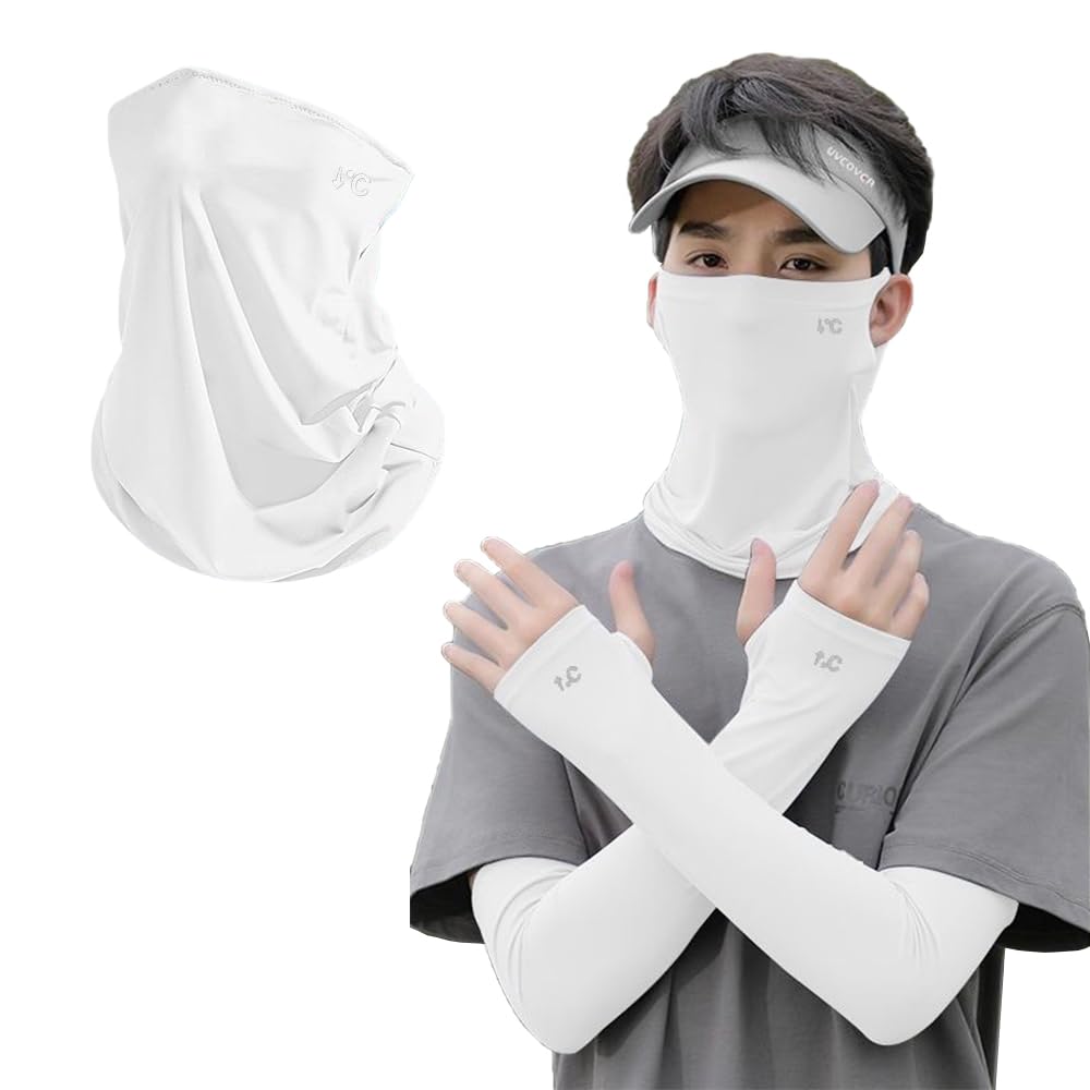 

Ichiibal Motorcycle Face , Face Cover, Summer, Cool Contact, Neck Warmer, Neck Guard, Sunscreen, Mask + Arm Cover белый