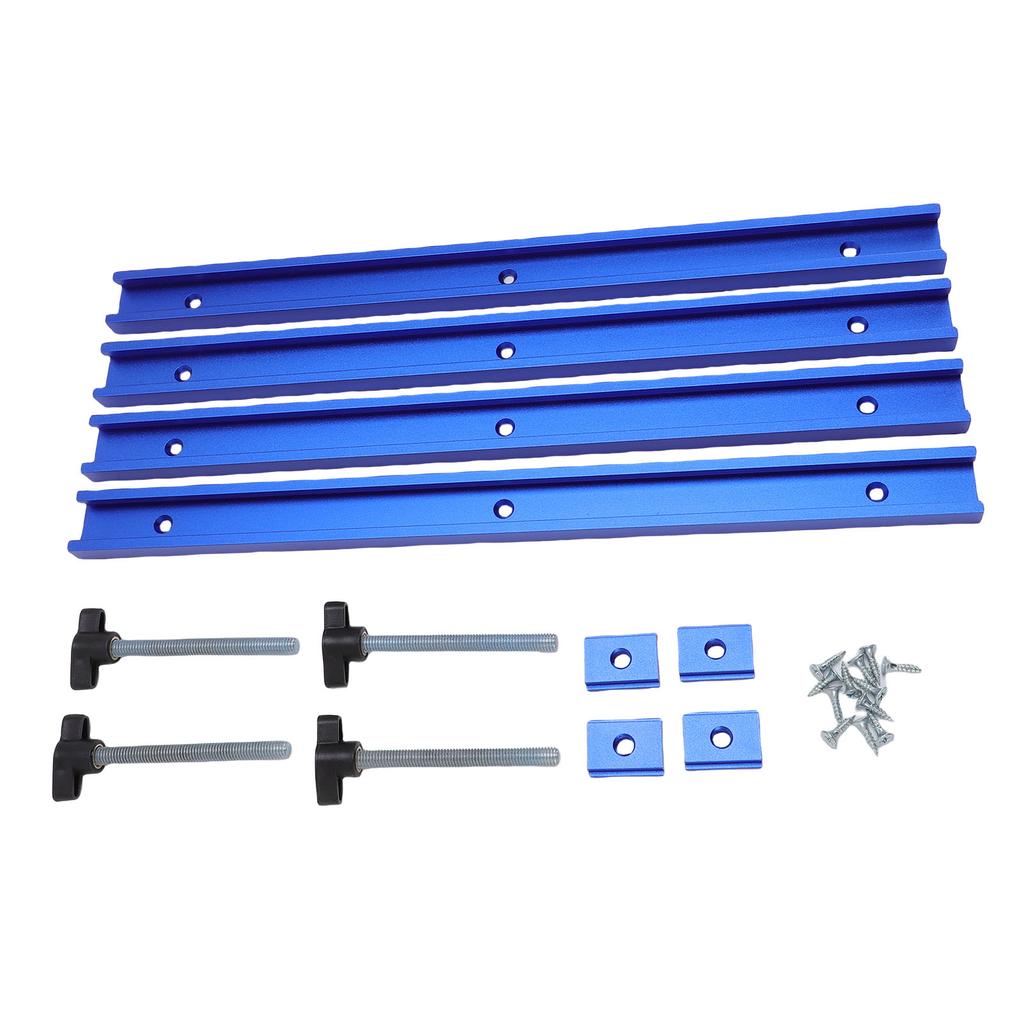 T Slot Guide Rail Set Aluminum Alloy 400mm Sliding Rails and M8 Sliders for Woodworking Press Plate