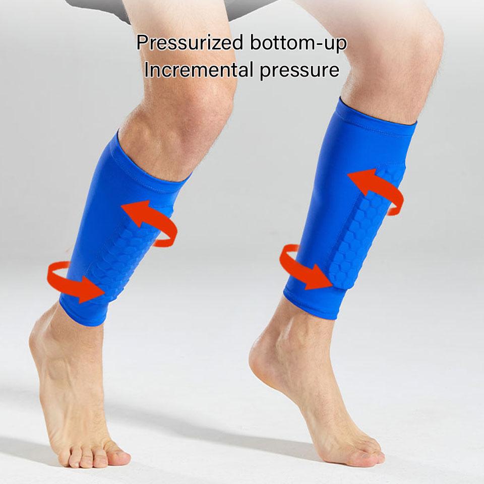 Loogdeel 1Pcs Sports Honeycomb Legging Covers Shin Guard Pad Running Calf Protective Gear Shield Sleeves Leg Support Guard Men