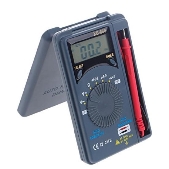 Waves Auto Range Voltage Current Continuity Resistance Pocket Digital Multimeter Tester XB-866 AC/DC