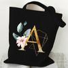 Print Canvas Bag Women's Shoulder Bag Fashion Floral Letter Ladies Hand Bags Alphabet Tote Bag