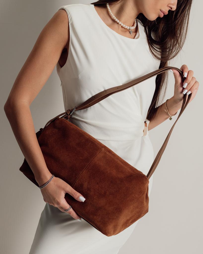 Сумка женская Polina&Eiterou 10068 карамель замша