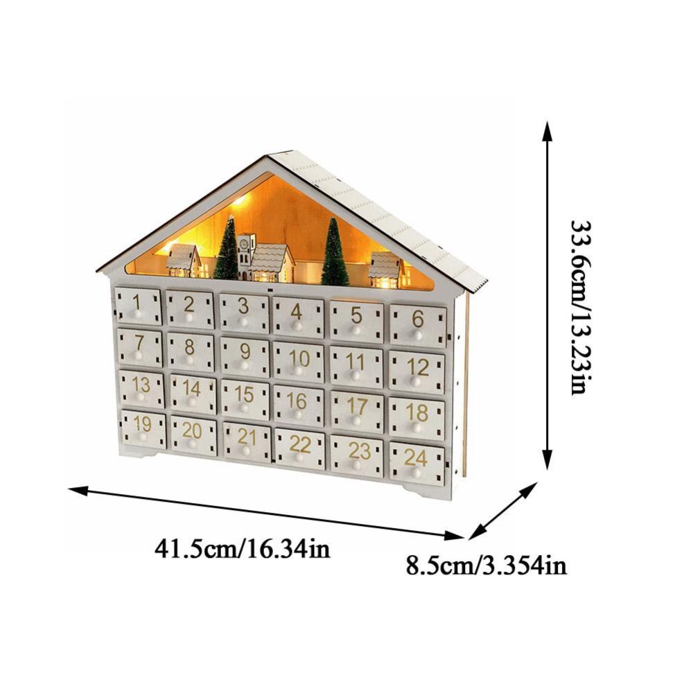 24 Days Countdown Christmas Advent Calendar Refillable Wood Christmas Calendar