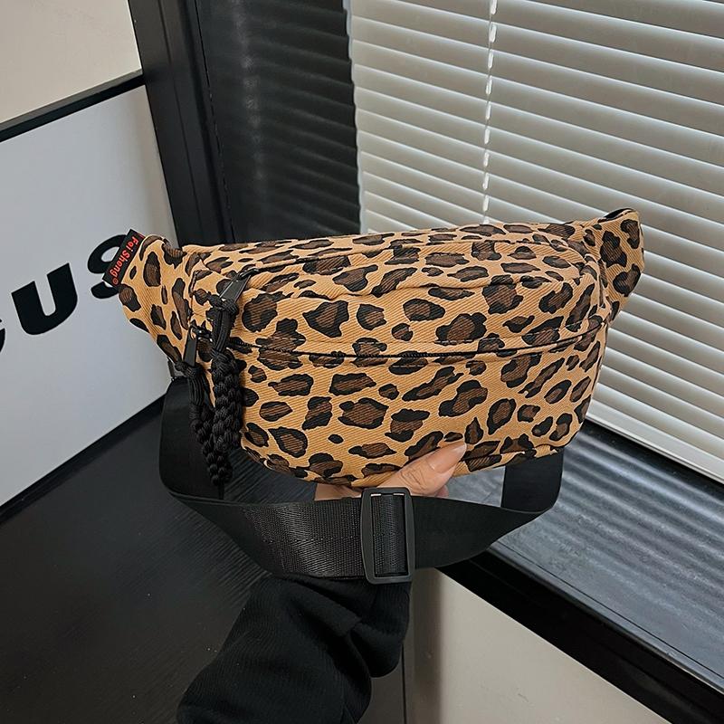 Mode Luipaardprint Heuptas Street Trend Fanny Pack Vrouw Borsttas Nieuwe Riempas Designer Dames Schouder Crossbody Tassen brown