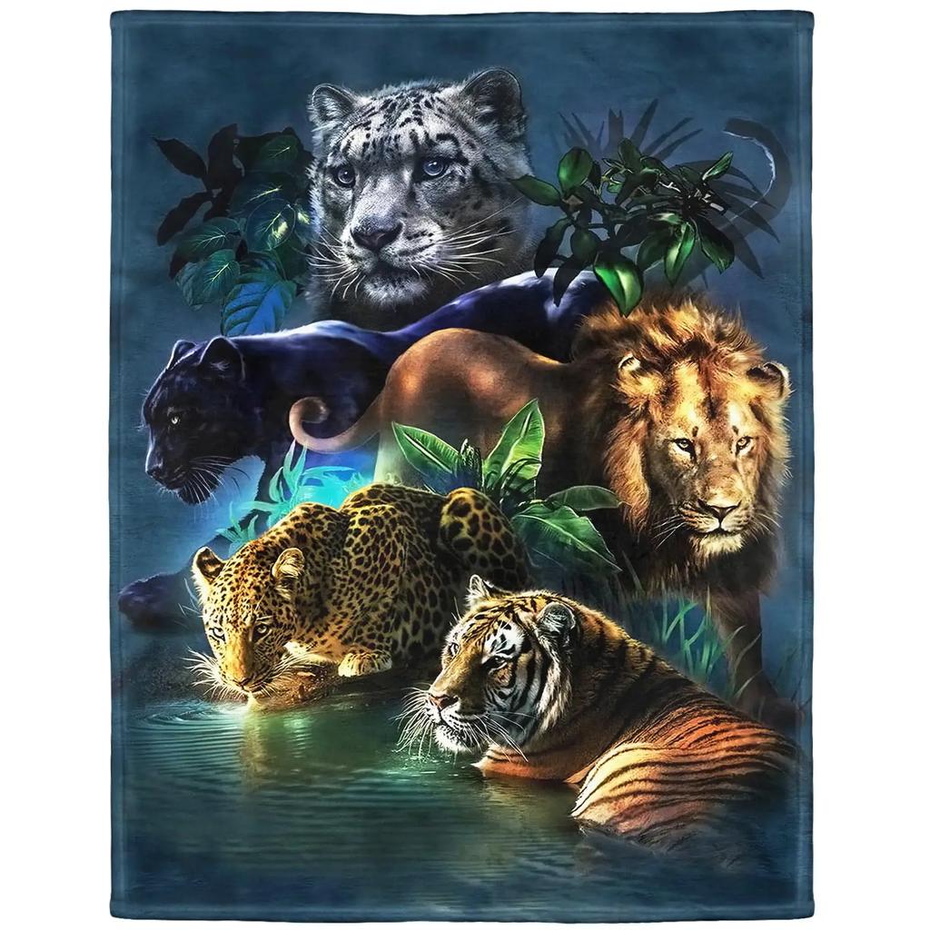 Tiger Blanket Super Soft Warm Bedding Animal Print Throw Blankets Sofa Couch Bedroom Decor Flannel Plush Blanket for All Season