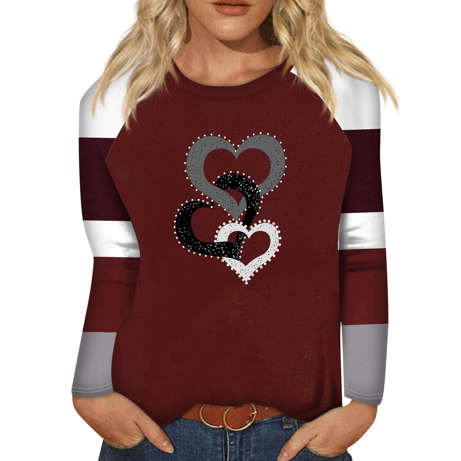 

Рубашка для женщин, модная повседневная футболка с рукавом реглан, круглым вырезом и длинным рукавом, свободная футболка с принтом, женский топ S