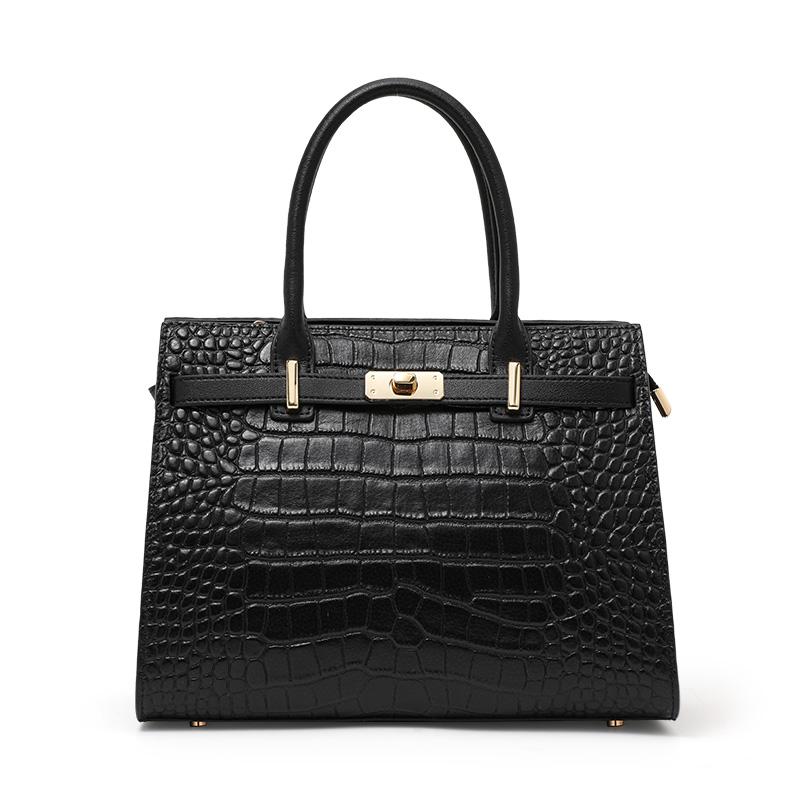 

2025 Новый Стиль Трендовая, Большая Вместимость, Модная Ручная Кожаная Универсальная и Элегантная Нишевая Женская Сумка Кроссбоди 28.5-14-21CM чёрный