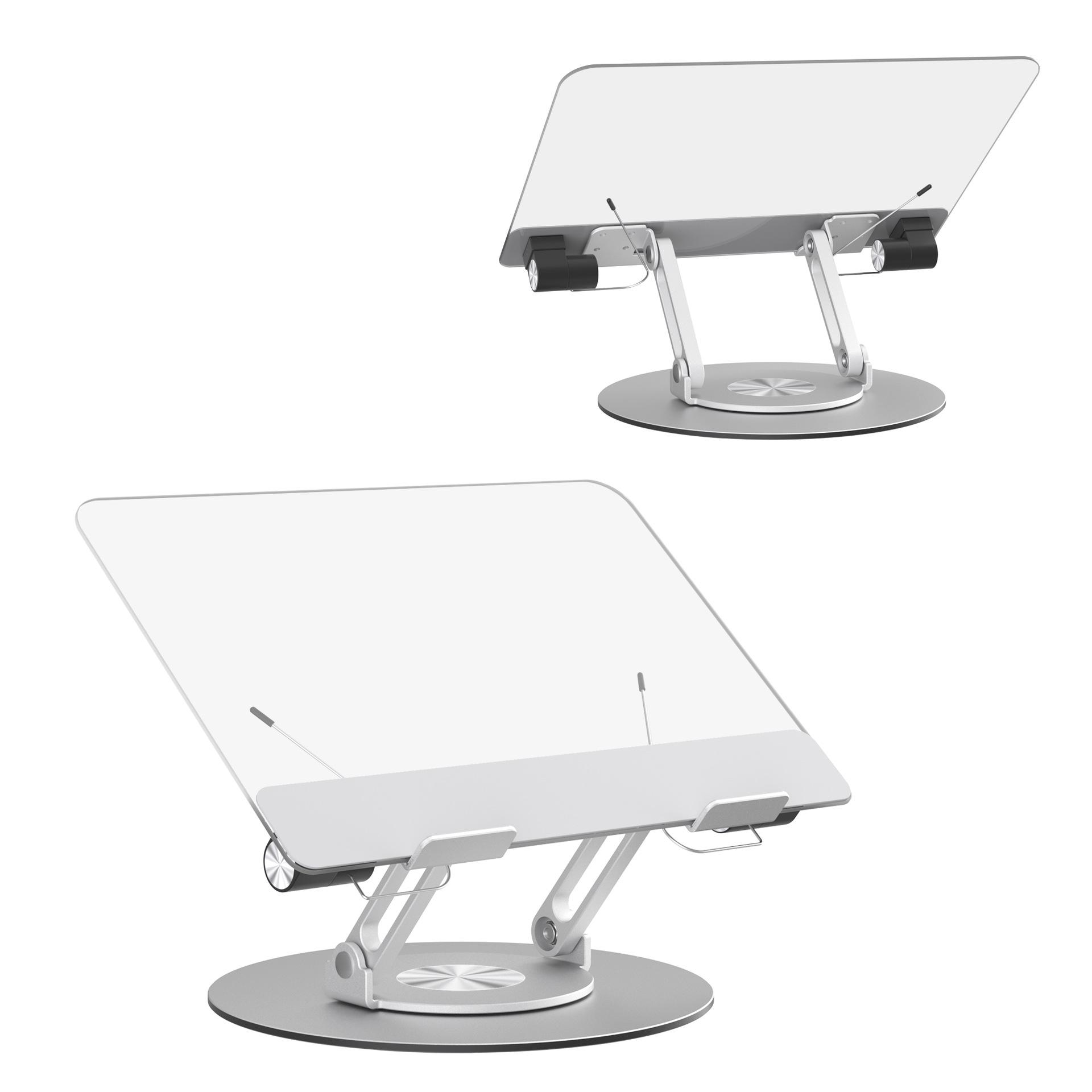 N3 Foldable Silicone Aluminum Laptop Stand - Vertical, Portable, Multi-functional серебряный