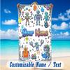Celebration Party Theme Beach Towel Personalized Custom Name & Text Soft Quick Dry Beach Towel for Swimming Travel