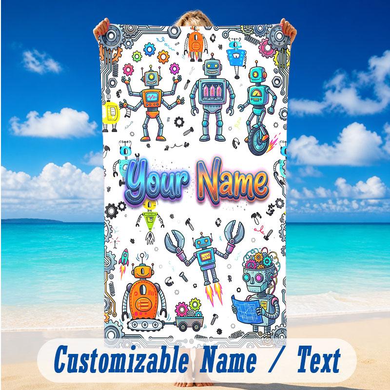 Celebration Party Theme Beach Towel Personalized Custom Name & Text Soft Quick Dry Beach Towel for Swimming Travel