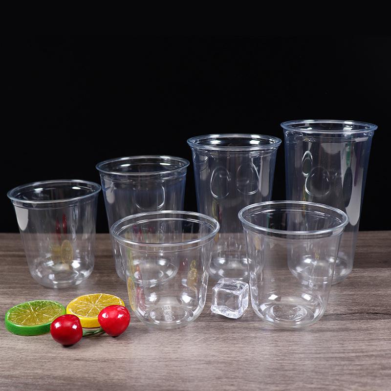 Disposable U-Shaped PET Cup for Cold Drinks, Milk Tea, Coffee, or Cocktails