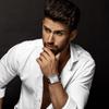 Herren quadratische wasserdichte Lederuhr: Quarzarmbanduhr mit Lederarmband, rechteckiges Zifferblatt, römische Ziffern, stilvoll, für Business und Alltag, Weiß