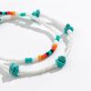 Salircon Bohemian Mixed Color Rice Bead Beaded Ankle Chain Trendy Geometric Natural Stone Anklets On Foot Summer Beach Jewelry