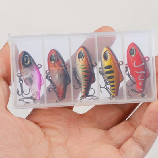 5Pcs Fishing Lures Hard Baits with Treble Hooks Realistic Looking Natural Swimming Posture Mini Size Portable Artificial Lures